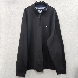 Tommy Hilfiger  Black 1/4 Zip Pull Over Men's Size‎ XXL